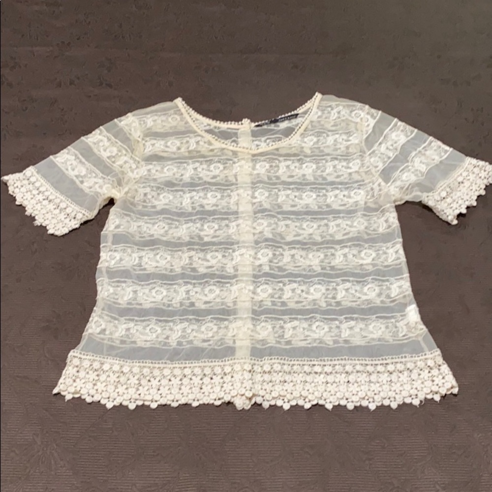 Zara sheer lacy top